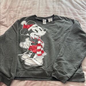 Disney Gray Sweatshirt with Mickey Mouse in Red